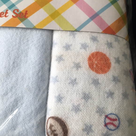 Baby collection 4piece receiving Baby BlanketsFor Boys Light bluemedium blue - Picture 4 of 13